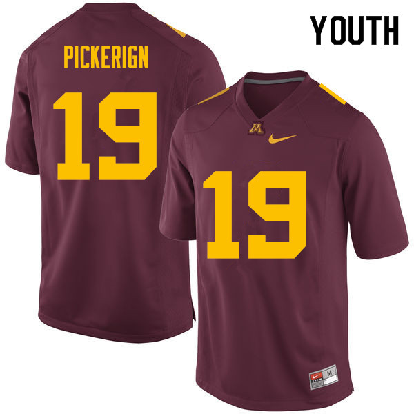 Youth #19 Samuel Pickerign Minnesota Golden Gophers College Football Jerseys Sale-Maroon